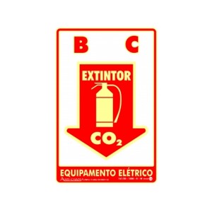 Placa Extintor Co2 Fotoluminescente Paf302 - Encartale