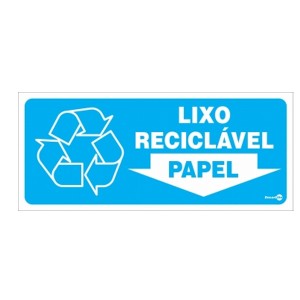 Placa Lixo Reciclável Papel Ps193 - Encartale