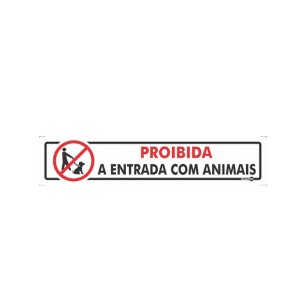 Placa Proibida a Entrada Com Animais Ps107 - Encartale 