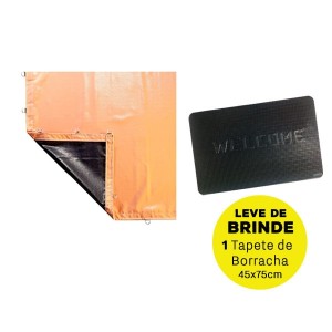 Lona PVC 2 x 4 Metros - Laranja/Preta + BRINDE