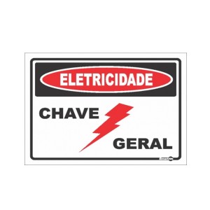 Placa Eletricidade Chave Geral Ps126 - Encartale 