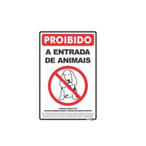 Placa Proibido a Entrada de Animais Ps298 - Encartale 