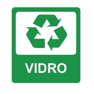 Placa Lixo Reciclável Vidro 20x15