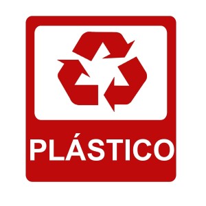 Placa Lixo Reciclável Plástico 20x15