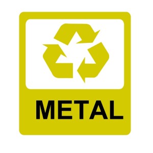Placa Lixo Reciclável Metal 20x15
