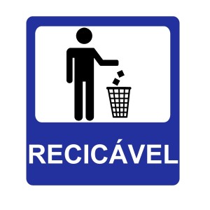 Placa Lixo Reciclável 20x15