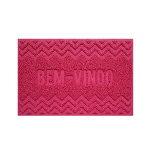 Tapete Capacho Vinil 0.40x 0.60cm Bem-Vindo - Vermelho - Bella Casa