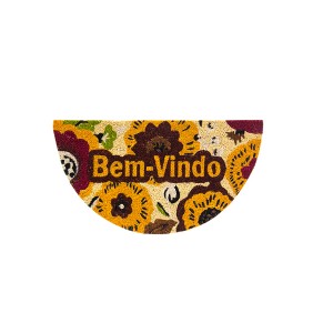Capacho Fibra de Coco 0.60 x 0.33cm Estampado Meia Lua - Bella Casa