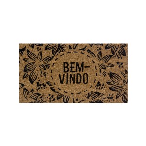 Capacho Fibra de Coco 0.60 x 0.33cm Estampado Retangular - Bella Casa