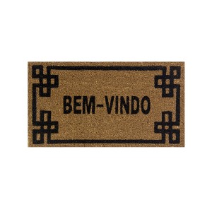 Capacho Fibra de Coco 0.60 x 0.33cm Estampado Retangular - Bella Casa