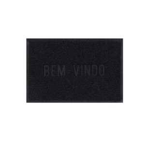 Tapete Capacho Vinil 0.40x 0.60cm Bem-Vindo - Preto - Bella Casa
