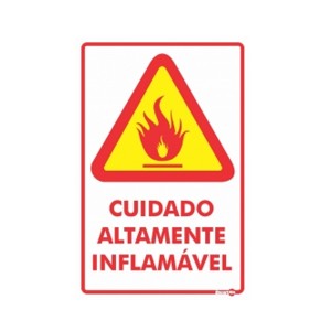 Placa Cuidado Altamente Inflamável Ps17 - Encartale 