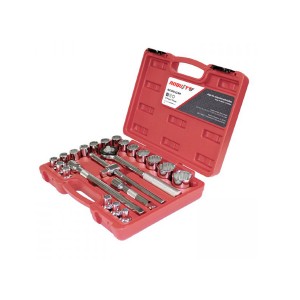 Jogo de Soquete Estriado Encaixe 1/2 - 08 a 32 mm c/ 22 Pçs - Robust