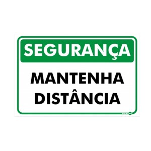 Placa Mantenha Distância Pr1027 - Encartale 