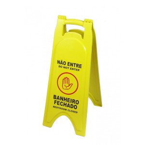 Cavalete PVC Não Entre Banheiro Fechado - Bilíngue