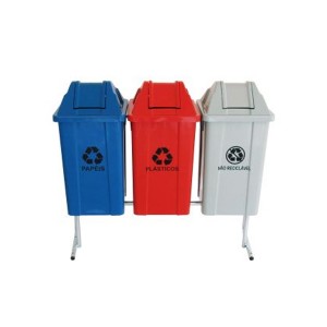 Conjunto p/ Coleta Seletiva com 3 Cestos de 60L