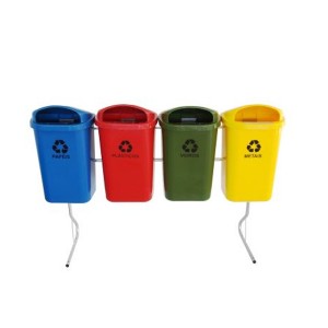 Conjunto p/ Coleta Seletiva com 4 Cestos de 50L