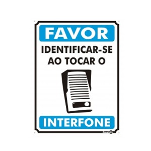 Placa Metal Identificar-se No Interfone Pm823 - Encartale 