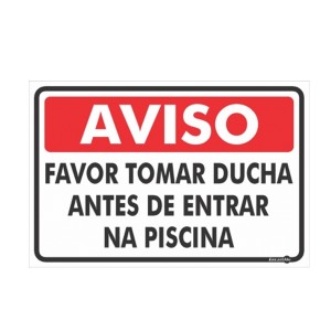 Placa Aviso Ducha Antes da Piscina Ps454 - Encartale 
