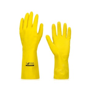 Luva Multiuso Látex Standard Amarelo com Forro EG - Volk