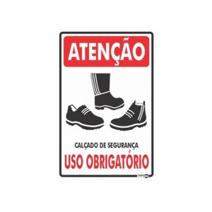 Placa Atenção Calçado Segurança Ps636 - Encartale