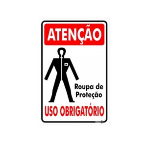 Placa Atenção Roupa de Proteção  Ps326 - Encartale
