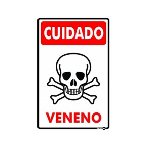 Placa Cuidado Veneno Ps86 - Encartale 