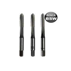 Jogo Macho Manual AR HSS para Rosca BSW 6.3mm 1/4 Pol. 3 Pçs - Dormer