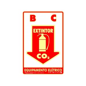 Placa Extintor Co2 Fotoluminescente Paf302 - Encartale