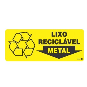 Placa Lixo Reciclável Metal Ps196 - Encartale