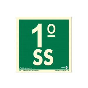 Placa Pavimento 1º Subsolo Fotoluminescente Paf334 - Encartale 