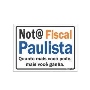 Placa Nota Fiscal Paulista Ps649 - Encartale 