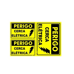 Placa Perigo Cerca Elétrica (3 pcs) Ps166 - Encartale 