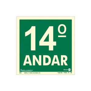 Placa Pvc Pavimento 14º Andar Fotoluminescente Paf349 - Encartale 