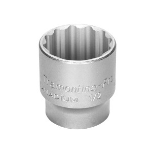 Soquete Estriado 22mm Encaixe 1/2 Pol. Aço Cromo Vanádio - Tramontina