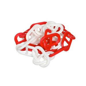 Corrente Plástica de 63 x 34mm Branca/Vermelha (Vendida por Metro)