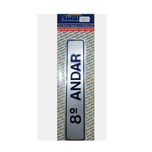 Placa Alumínio 8 Andar 5x25cm