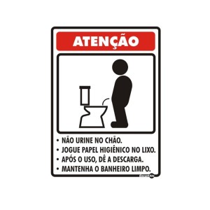 Placa em Poliestireno Não Urine no Chão PS-78