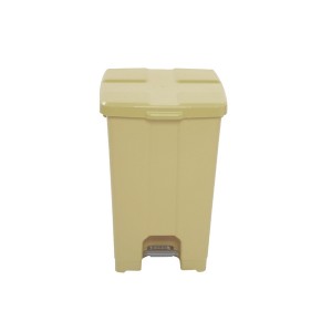 Cesto de Lixo 60 L Quad Pedal Bege