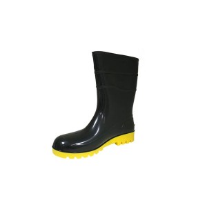 Bota PVC Cano Curto s/ F Preta Solado Amarelo Nº 45 - Bracol