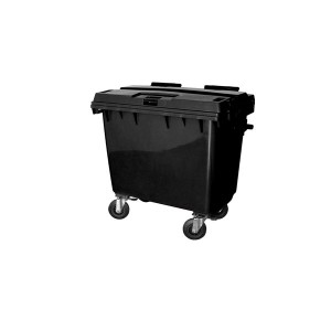 Cesto de Lixo 700 L com Tampa Roda Preto