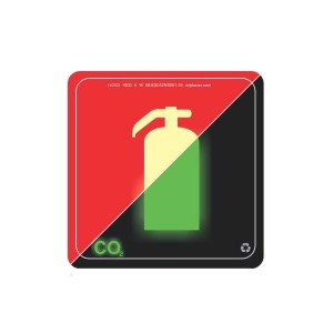 Placa Extintor CO2 Fotoluminescente 15x15