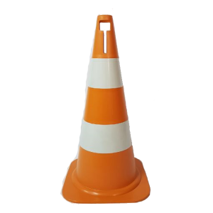 Cone Sinalização Rígido 50cm Laranja/Branco
