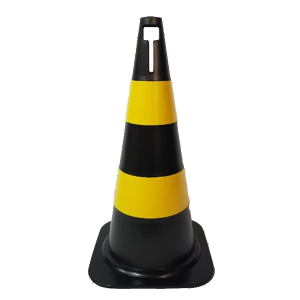 Cone Sinalização Rígido 50cm Amarelo/Preto