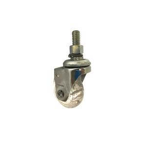 Rodízio 2" Gel Espiga Giratória Rosqueada - Cristal - Schioppa