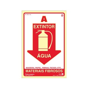 Placa em Poliestireno Extintor Água PS-89