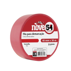 Fita Demarcação 48mm x 30m Vermelho - NOVE54
