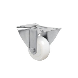 Rodízio 3 Pol. Branca Nylon Placa Fixa - Schioppa