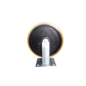 Rodízio 10 Pol. Amarela Placa Fixa Rolete Reforçada - Schioppa