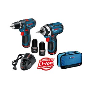 Combo Furadeira Parafusadeira e Parafusadeira de Impacto à Bateria c/ Bolsa - Bosch